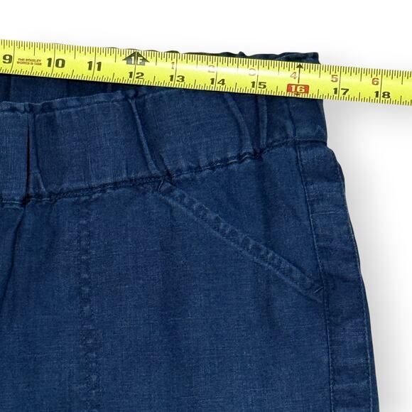 J. Jill Pure Jill Womens 100% Linen Navy Pull On Cropped Ankle Pants Medium - Picture 7 of 9